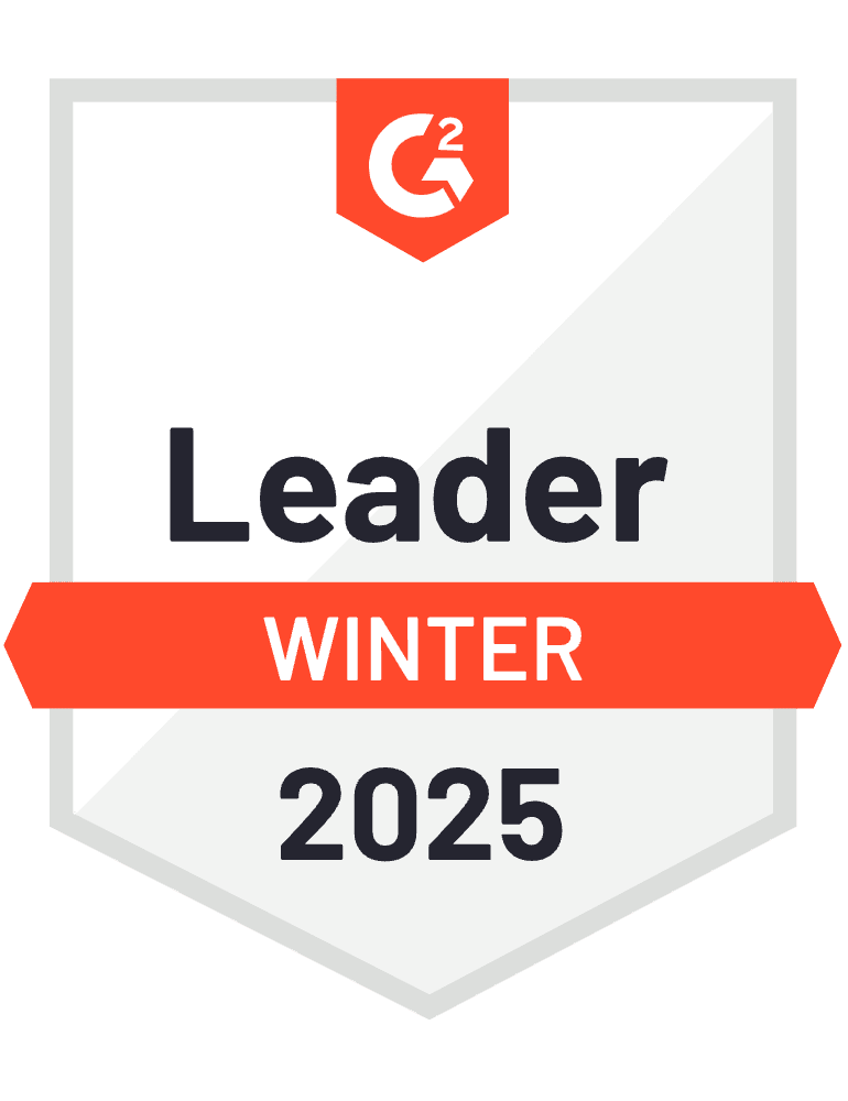 L'insigne de récompense G2 avec une note Leader pour l'hiver 2025